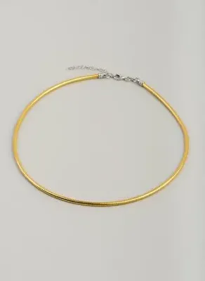 So Chic İtalyan Tasarım 18 Ayar Sarı Altın Kaplama 47 Cm Gümüş Choker Gerdanlık