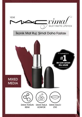 MAC M·a·cxımal Silky Matte Lipstick Nemlendirme Etkili Yoğun Renk Sağlayan Ruj - Mixed Media