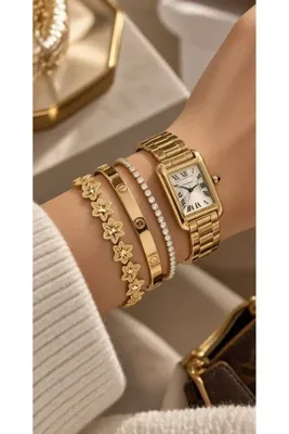 PARTEA Kadın 14K Yıldız Çiçek Zincir Bileklik 17+2cm