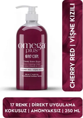 Omega Plus Bad Girl VİŞNE KIZILI Geçici-Renkli Amonyaksız Saç Boyası 250 ML