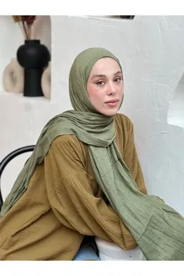 Modakaşmir bambu yeşil çay rengi şal