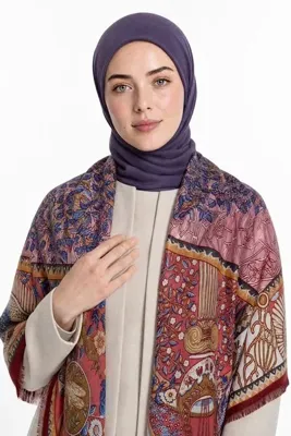 Mooncorn Mithra Desen Yün Kaşmir Omuz Şalı
