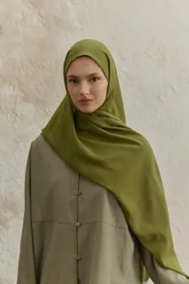 Qef Soft Line Pamuk Şal Yağ Yeşili