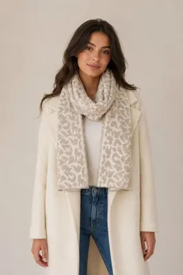 Sebir Moda Leopar Desenli Triko Atkı