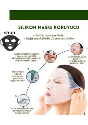 Str Store Silikon Yüz Maskesi Koruyucu & Sabitleyici (Siyah)
