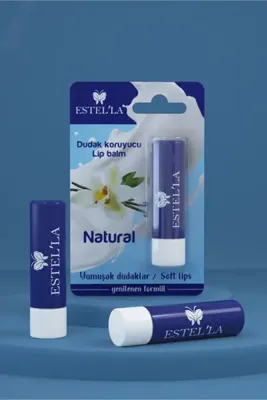 Estella Kuruyan ve Çatlayan Dudakalara Yoğun Bakım Kremi, Koruma ve Onarım, Nemlendirici Natural Lip