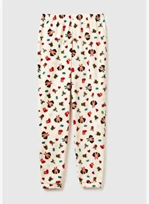 United Colors Of Benetton Kadın Ekru Mix Yılbaşı Desenli Polar Pijama Altı