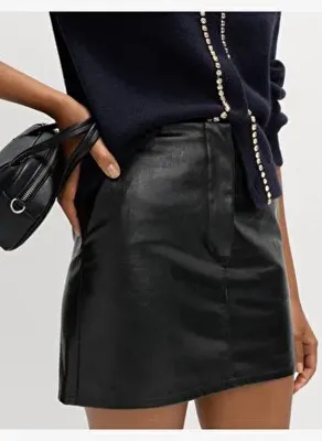 Marks & Spencer Suni Deri Mini Etek