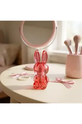 Rose Şeffaf Dudak Yağı Lip Oil Parlak Görünüm Veren Sevimli Tavşan Tasarımlı Dudak Parlatıcısı