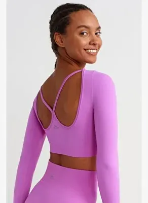 COMEUP Kendinden Bralı Pedli Crop Orkide Pembe