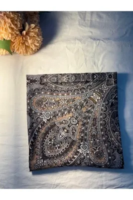 Genel Markalar Etnik Desen Pamuklu Eşarp 90x90