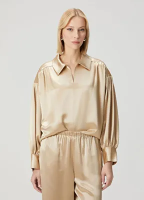 By Malene Birger Leonora Bej Saten Bluz