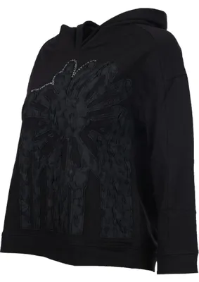 DAIDO Daido Daıdo Kadın Kapüşonlu Uzun Kollu Dokulu Desenli Pamuk Karışımlı Sweatshirt 20K321900139