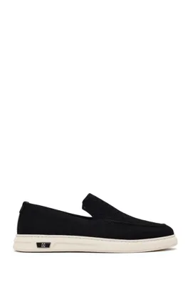 Derimod Erkek Siyah Desenli Kumaş Loafer