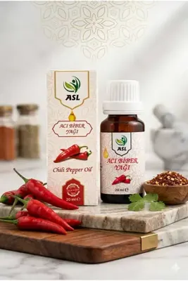 Genel Markalar Acı Biber Yağı 20 ml %100 Saf Doğal Soğuk Pres Masaj Yağı | Saç, Saç Derisi ve Cilt Bakım Yağı