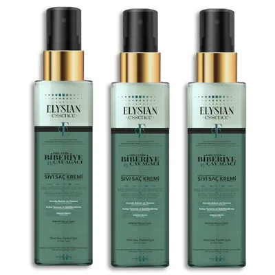 Elysian Essence 3’lü Sıvı Saç Kremi Seti - Biotin & Collagen - Organik Argan & Keratin - Biberiye & Çay Ağacı Durulanmayan Bakım Spreyi