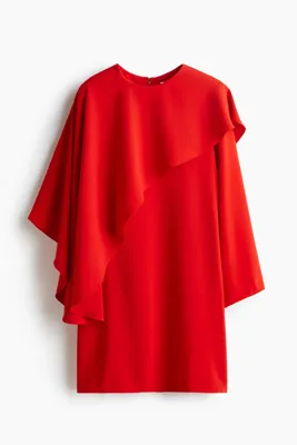 H&M Pelerin Detaylı Elbise