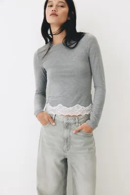 H&M Dantel Şeritli Jarse Üst