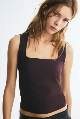 H&M Kare Yakalı Kolsuz Üst