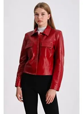 Maroquin Leather Emily Kadın Kısa Deri Ceket