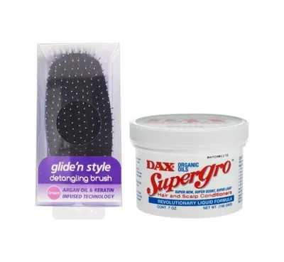 Dax Supergro Saç Kremi 198 ML + Glide'n Style Detangling Açma Tarama Fırçası