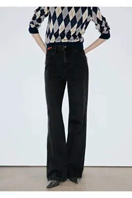 MANGO Woman Danila wide leg yüksek belli jean