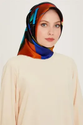 Armine Geometrik Desenli Twill Saf İpek Eşarp 9241D 83