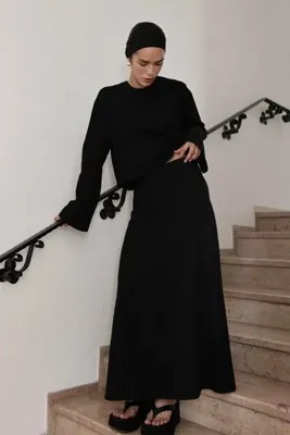 Suud Collection Siyah Serena Kloş Etek