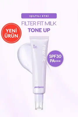 Peripera Işıltılı, Ton Eşitleyici Krem Filter Fit Milk Tone Up (004 Glowy Purple) SPF30 PA++