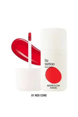 Korendy BERRISOM - Lip Tattoo Tint Pack #01 Red Core - Hyaluronik Asit ve İçeren Soyulabilir Dudak Tinti 6g
