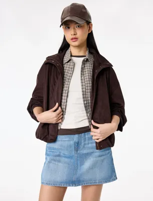 Koton Pamuklu Cepli Düğmeli Mini A Kesim Denim Etek