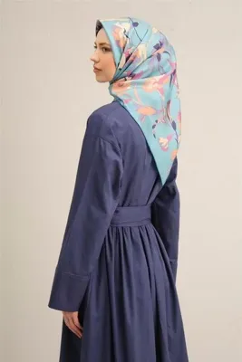 Armine Çiçek Desenli Saf İpek Twill Eşarp 9342D 34