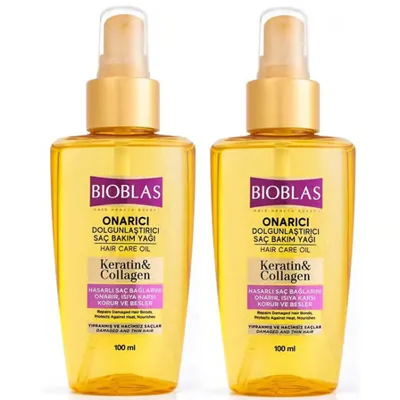 Bioblas Keratin Kolajen Onarıcı Dolgunlaştırıcı Saç Bakım Yağı 100 Ml 2 Adet