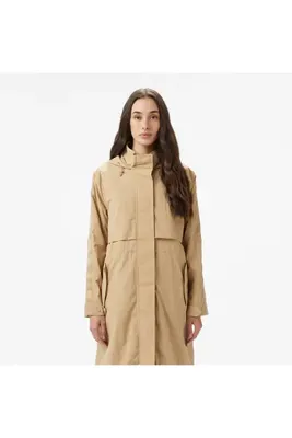 Lacoste Kadın Kapüşonlu Bej Mont