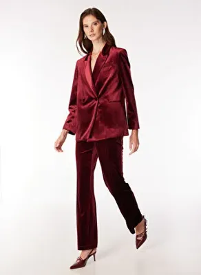 Fabrika Bordo Kadın Bol Kesim Pantolon F4WL-PNT0274