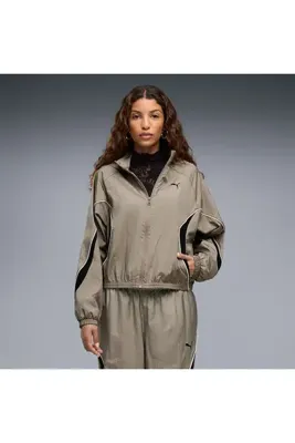 Puma Sport Woven Kadın Kahverengi Dik Yaka Ceket