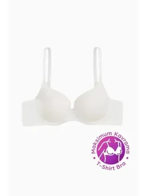 InStyle T-shirt Bra Dolgusuz Sabit Kalın Askı - Beyaz - 2531