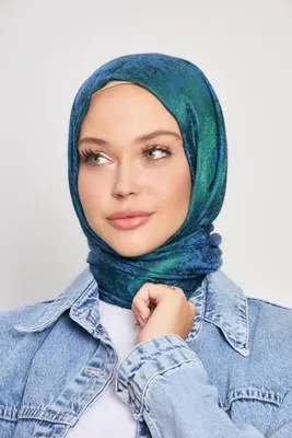 Scarf Gi Shine Jakar Şal - Yeşil-mavi -