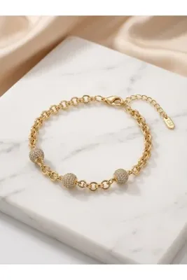 Genel Markalar CM JEWELRY 14 AYAR ALTIN KAPLAMA KADIN ÇELIK BILEKLIK SUYA DAYANIKLI KARARMAZ ALERJİ YAPMAZ