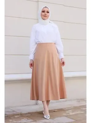Volt Clothing Sütlü Kahve Kloş Etek Sütlü Kahve