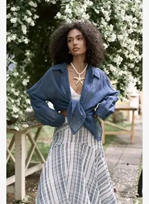 MAI STUDIOS CO. Syaritta Oversize İndigo Transparan Gömlek