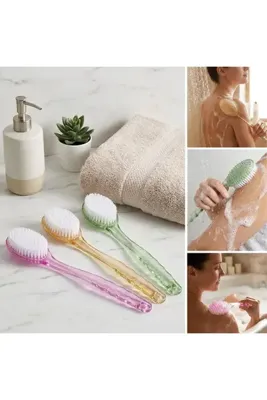 Generic Plastik Saplı Vücut Temizleme Fırçası - Çok Amaçlı Sırt ve Vücut İçin Banyo ve Duş Kese Aparatı