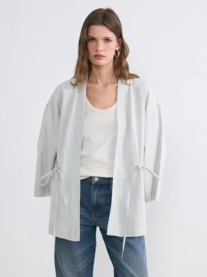 LCW EVERYDAY Şal Yaka Keten Karışımlı Kadın Kimono