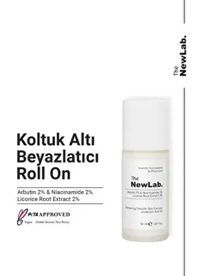 The Newlab. Arbutin, Niacinamide ve Meyan Kökü Özü içerikli Koltuk Altı Beyazlatıcı Roll On