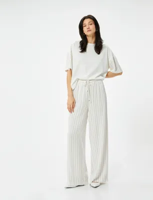 Koton Bol Paça Pantolon Beli Bağcıklı Lastikli