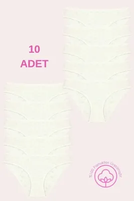 Newlilla 1501 Kalpli %100 Pamuklu 10'lu Kadın Bikini Külot Paketi