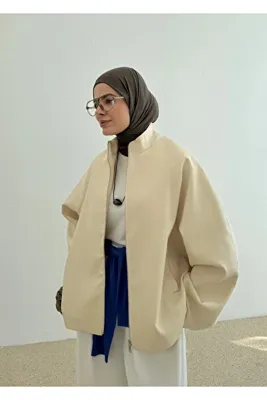 MODA AKSA 2121 SELECTİON FERMUARLI BOMBER CEKET VANİLYA
