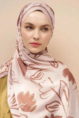 Madame Polo Clay Desen İtalyan İpeği Şal - Bej
