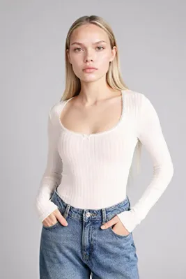 Defacto Fitted U Yaka Uzun Kollu Basic Tişört G9722AX26SP