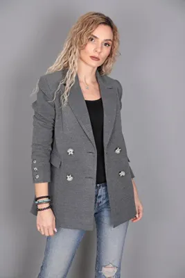 ÖNDER ÖZSOY Kaşe Oversıze Blazer Ceket-Antrasit - 1068100